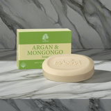 Madina Argan Mongongo soap bar shown for gentle cleansing and everyday skin care.