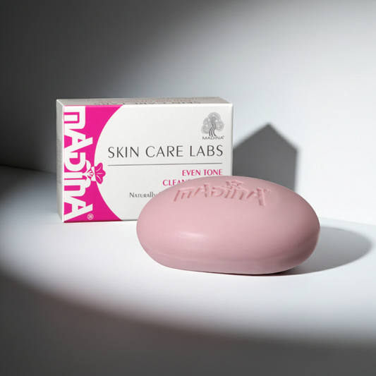 Even Tone Bar Soap by Madina for brightening and evening skin tone, daily face and body cleansing, and routine skincare.