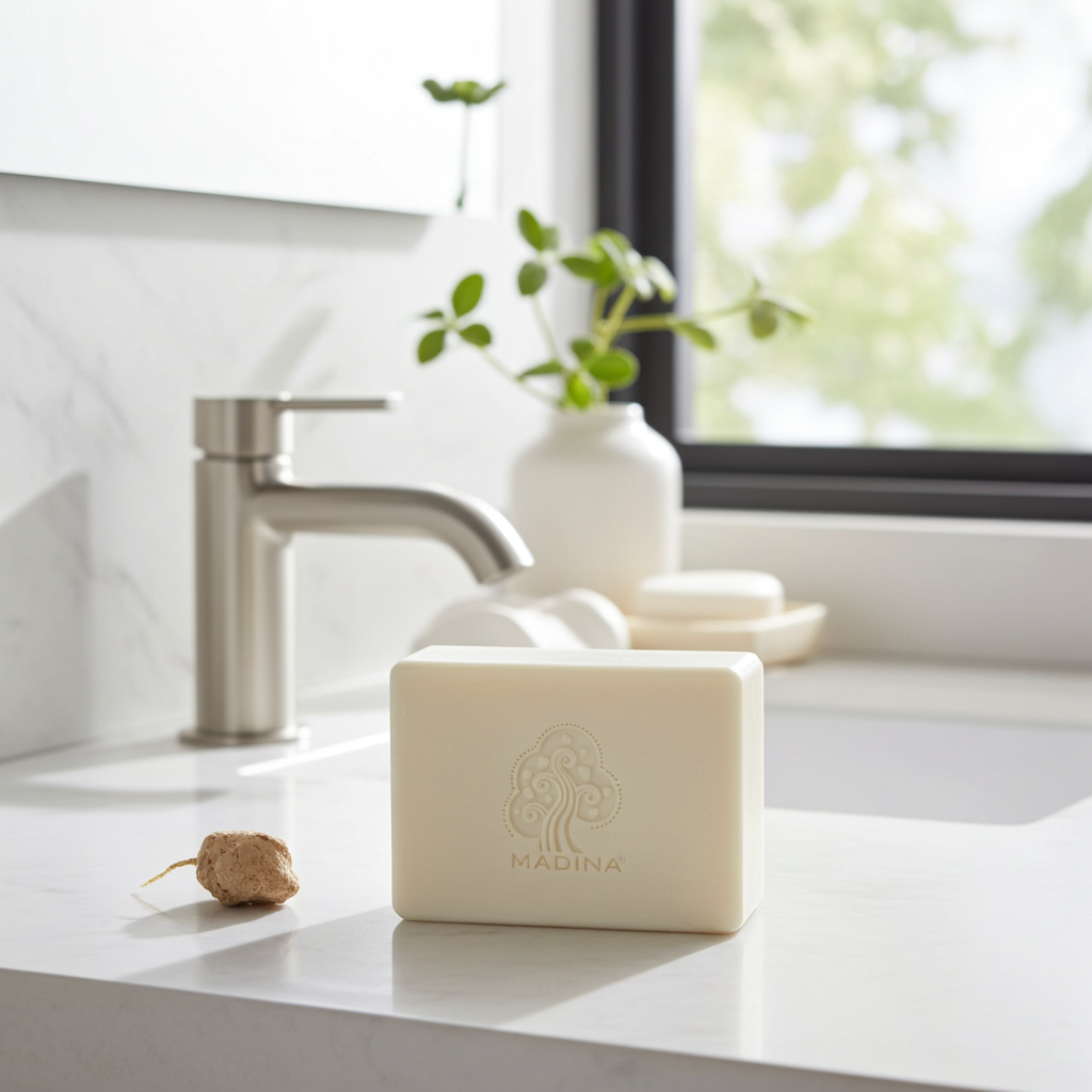 Madina Fig and Honey bar soap presented for bathing, cleansing, and personal care routines.