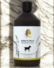 Madina Goat’s Milk Shower Gel bottle for creamy body cleansing, moisturizing skin care, and everyday bathing use.