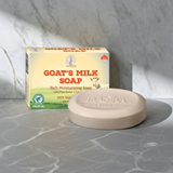 Madina Goat's Milk soap bar shown for gentle cleansing and everyday skin care.