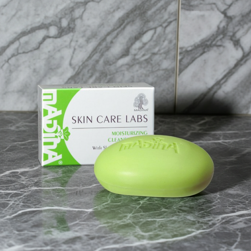 Madina Moisturizing cleansing bar soap for washing the skin, bathing, and everyday care.