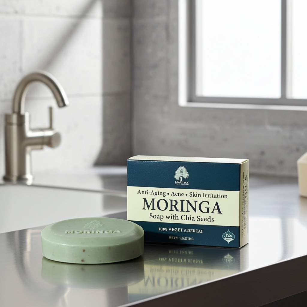Madina Moringa beauty soap displayed for bathing and daily skin cleansing.