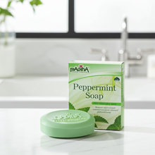 Madina Peppermint Stress Relief Soap for invigorating showers, cooling aromatherapy, and daily skin care.