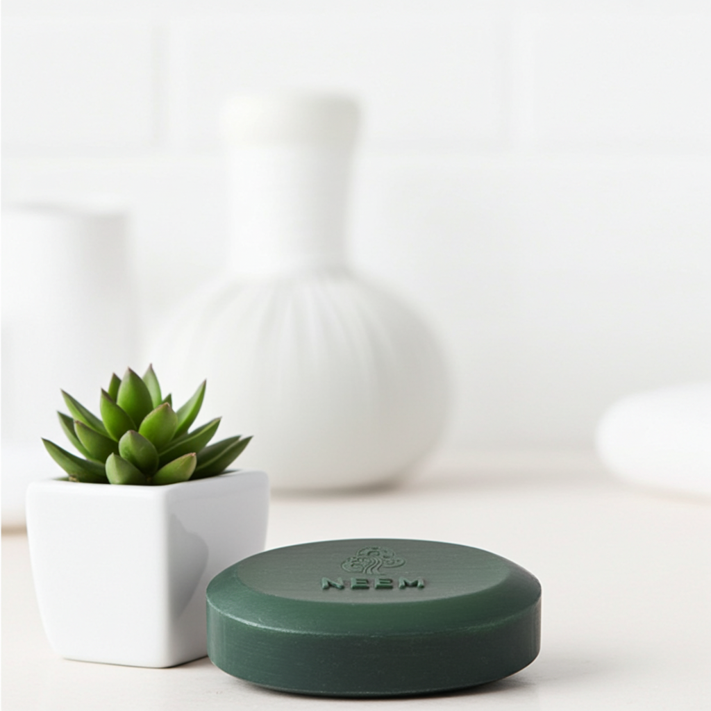 Madina Neem Soap with Pure Neem Oil & Sal Butter soap bar for daily bathing, skin cleansing, and personal care use.