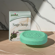 Madina Sage Stress Relief Soap for herbal aromatherapy bathing, cleansing, and skin balance.