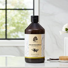 Madina Shea Butter & Vanilla Shower Gel bottle for creamy body cleansing, nourishing skin care, and everyday shower use.