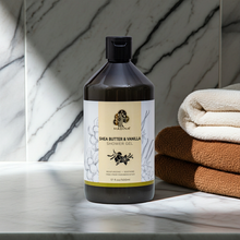 Madina Shea Butter & Vanilla Shower Gel bottle for hydrating bath care, gentle skin cleansing, and everyday body wash use.
