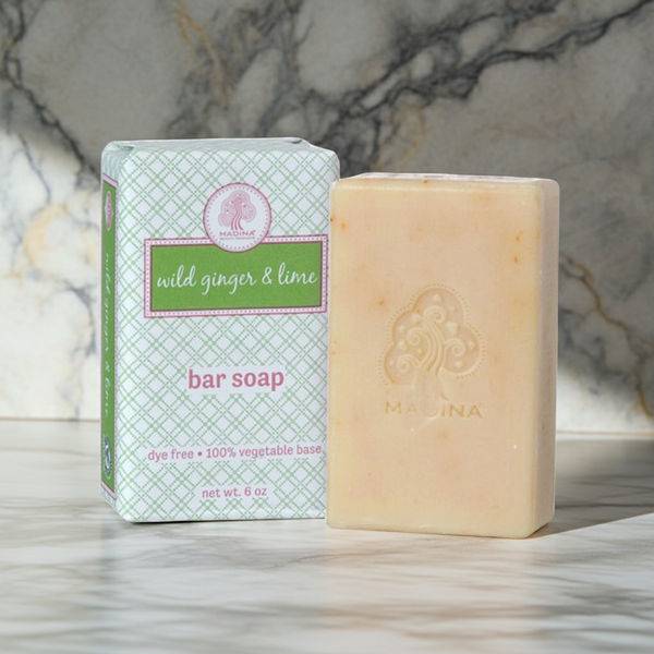 Madina Wild Ginger & Lime Spice bar soap for bathing, daily cleansing, and skincare use.