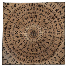 Magic Runes reading cloth washable altar fabric for tarot and rune sessions, spellwork, and mystical table use.