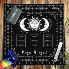 Magic Runes altar cloth washable fabric cloth for sacred readings, tarot layouts, and rune divination use.