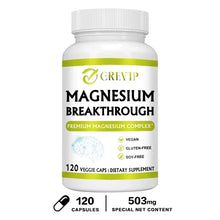 Magnesium Breakthrough magnesium blend capsule bottle for rest, recovery, and sleep routine support.