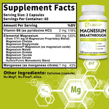 Magnesium Breakthrough magnesium capsule bottle for nighttime relaxation, restful sleep, and daily wellness support.