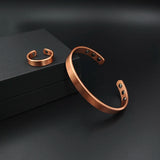 Pure Copper Magnetic Bracelets & Rings Set with wearable copper bracelet and ring pieces for men and women, daily fashion, and wellness use.