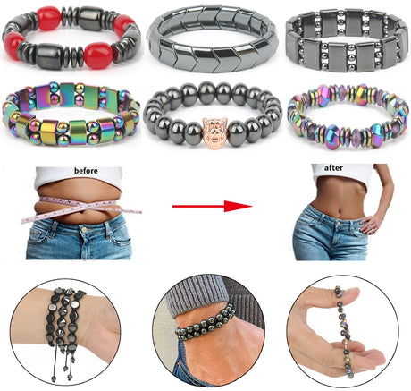 Magnetic Hematite Therapy Bracelet unisex beaded bracelet for everyday wear, wellness styling, and casual accessory use.