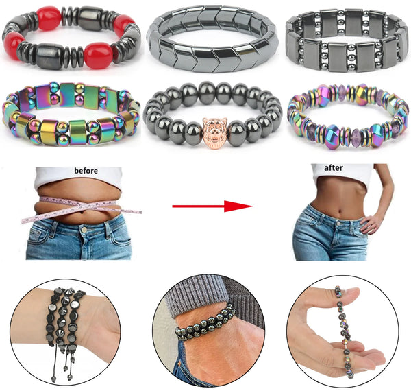 Magnetic Hematite Therapy Bracelet unisex beaded bracelet for everyday wear, wellness styling, and casual accessory use.