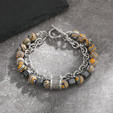 Magnetic therapy chakra stone bracelet set for relaxation, energy support, and daily wellness styling.