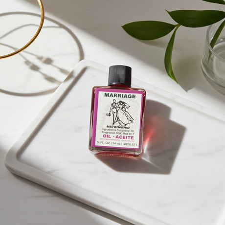 Marriage Wish Oil glass bottle for attracting love, commitment, and marriage-focused spiritual work.