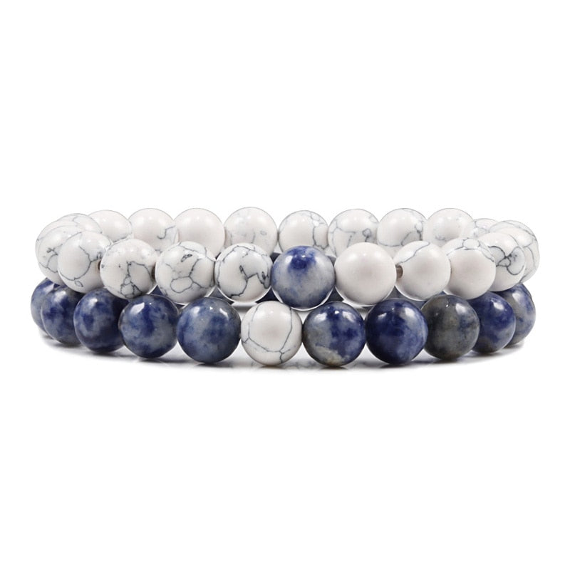 Couples Distance Beaded Bracelets matching pair for relationship gifts, staying connected, and daily accessorizing.