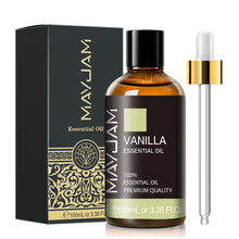 MAYJAM aroma essential oil bottle with dropper for spa-like relaxation, massage oil mixing, and fragrance use.