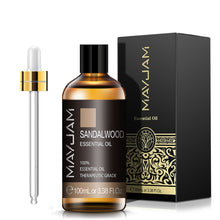 MAYJAM Sandalwood 100ml essential oil bottle with glass dropper, a base note for anchoring blends