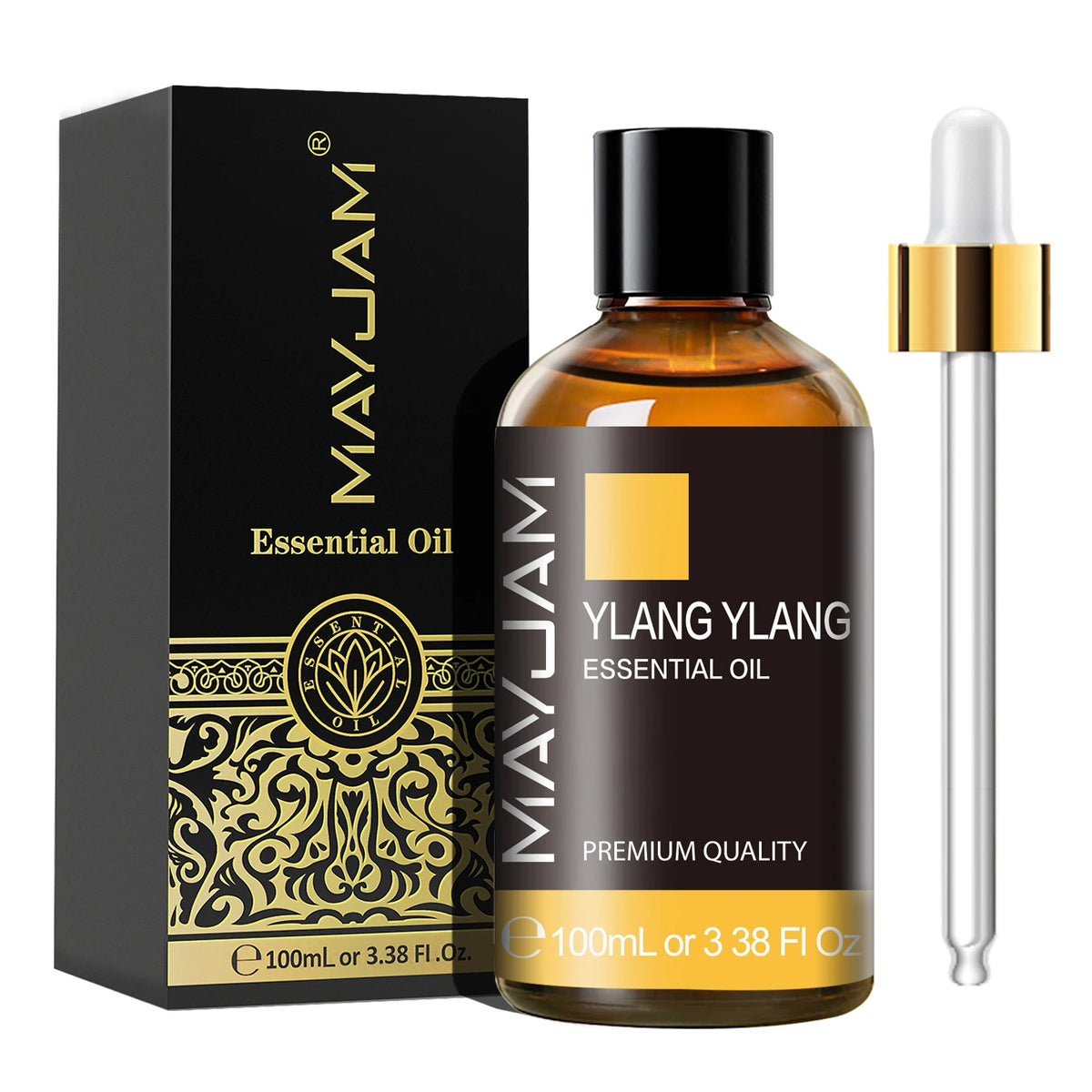 MAYJAM 100ML essential oil dropper bottle for aromatherapy, diffuser use, and calming home fragrance.
