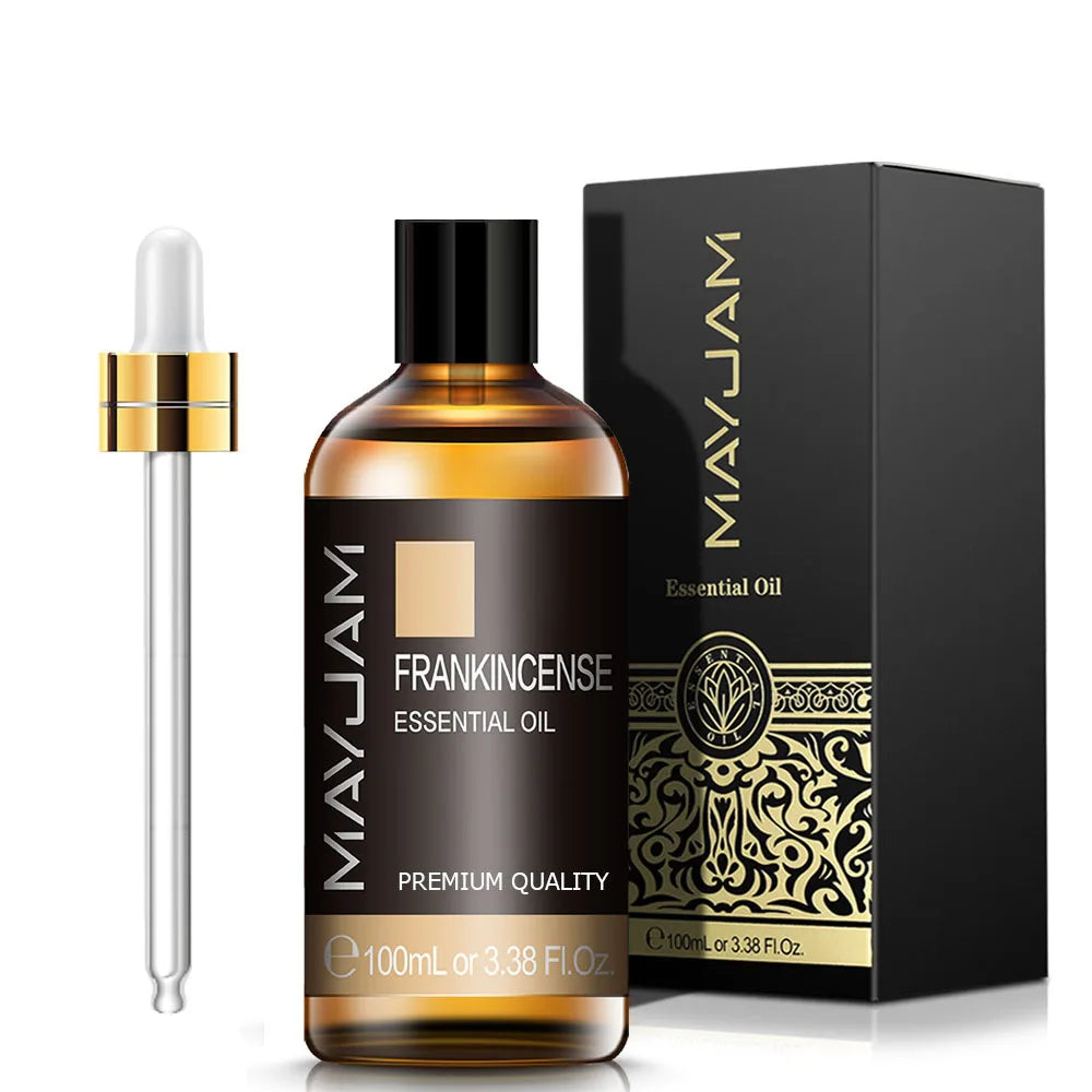 MAYJAM 100ml essential oil bottle for home fragrance, relaxation routines, and calming aroma use.