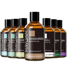 MAYJAM 100ML pure essential oil bottle with dropper for aromatherapy, massage, and diffuser use.