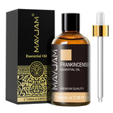 MAYJAM aroma oil bottle with dropper for spa treatments, diffuser fragrance, and calming routines.