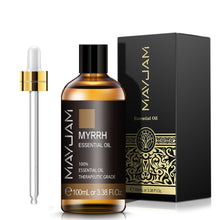MAYJAM aromatherapy essential oil bottle for diffuser fragrance, wellness use, and relaxing indoor scenting.