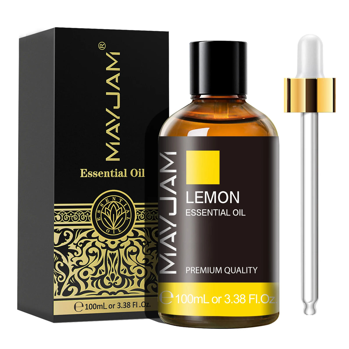 MAYJAM 100ml essential oil bottle for home fragrance, relaxation, and aromatherapy diffuser use.