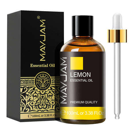 MAYJAM 100ml essential oil bottle for home fragrance, relaxation, and aromatherapy diffuser use.
