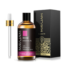 MAYJAM Rose 100ml essential oil bottle with glass dropper for floral diffuser and skincare blends