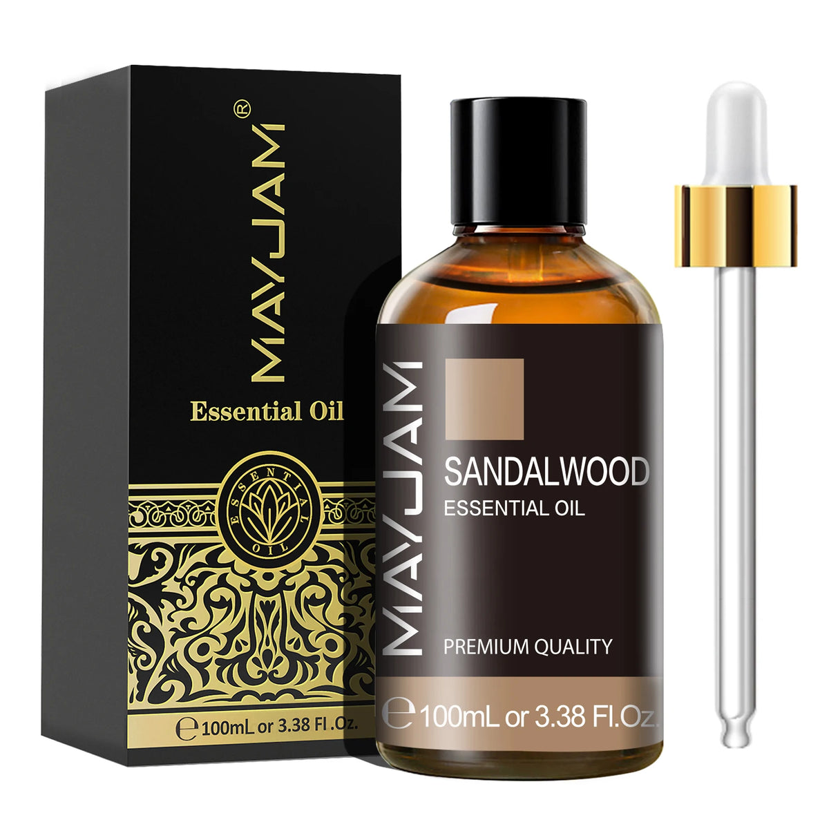 MAYJAM essential oil 100ml dropper bottle for home fragrance, relaxation, and daily aromatherapy use.