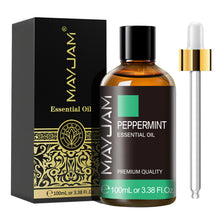 MAYJAM essential oil bottle with dropper for diffuser fragrance, bedroom scenting, and stress relief routines.