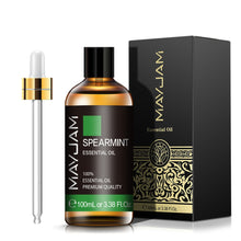 MAYJAM Spearmint 100ml essential oil bottle with glass dropper for cooling daytime room diffusion