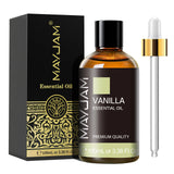 MAYJAM essential oil bottle with dropper for diffuser use, home scenting, and soothing aromatherapy sessions.