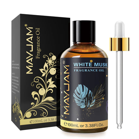 MAYJAM essential oil bottle with dropper for humidifier fragrance, diffuser use, and daily relaxation.