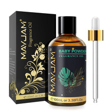 MAYJAM essential oil bottle with dropper for massage blends, body oil mixing, and aromatherapy care.