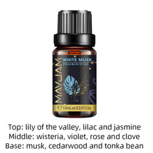 MAYJAM fragrance oil bottle in Vanilla, White Musk, Coconut, and Sea Breeze for scented soap making, lotion crafting, and room freshening.