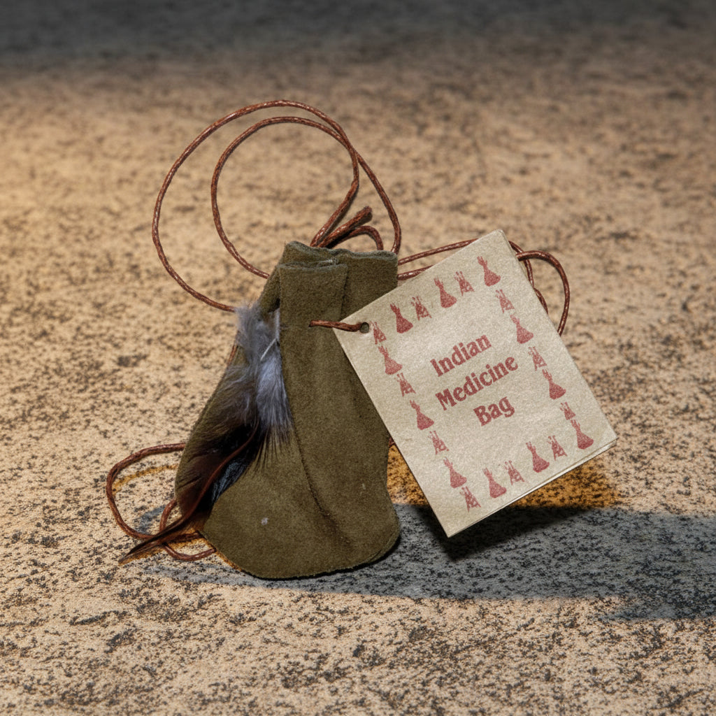 Olive green Medicine Dream Bag pouch for dreamwork, protection charms, and carrying ritual items.