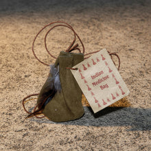Olive green Medicine Dream Bag pouch for dreamwork, protection charms, and carrying ritual items.