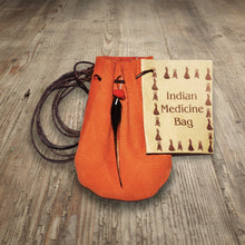 Orange Medicine Dream Bag pouch for dreamwork, protection charms, and carrying ritual items.