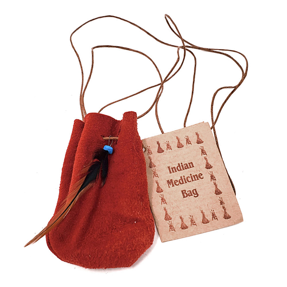 Red Medicine Dream Bag pouch for dreamwork, protection charms, and carrying ritual items.