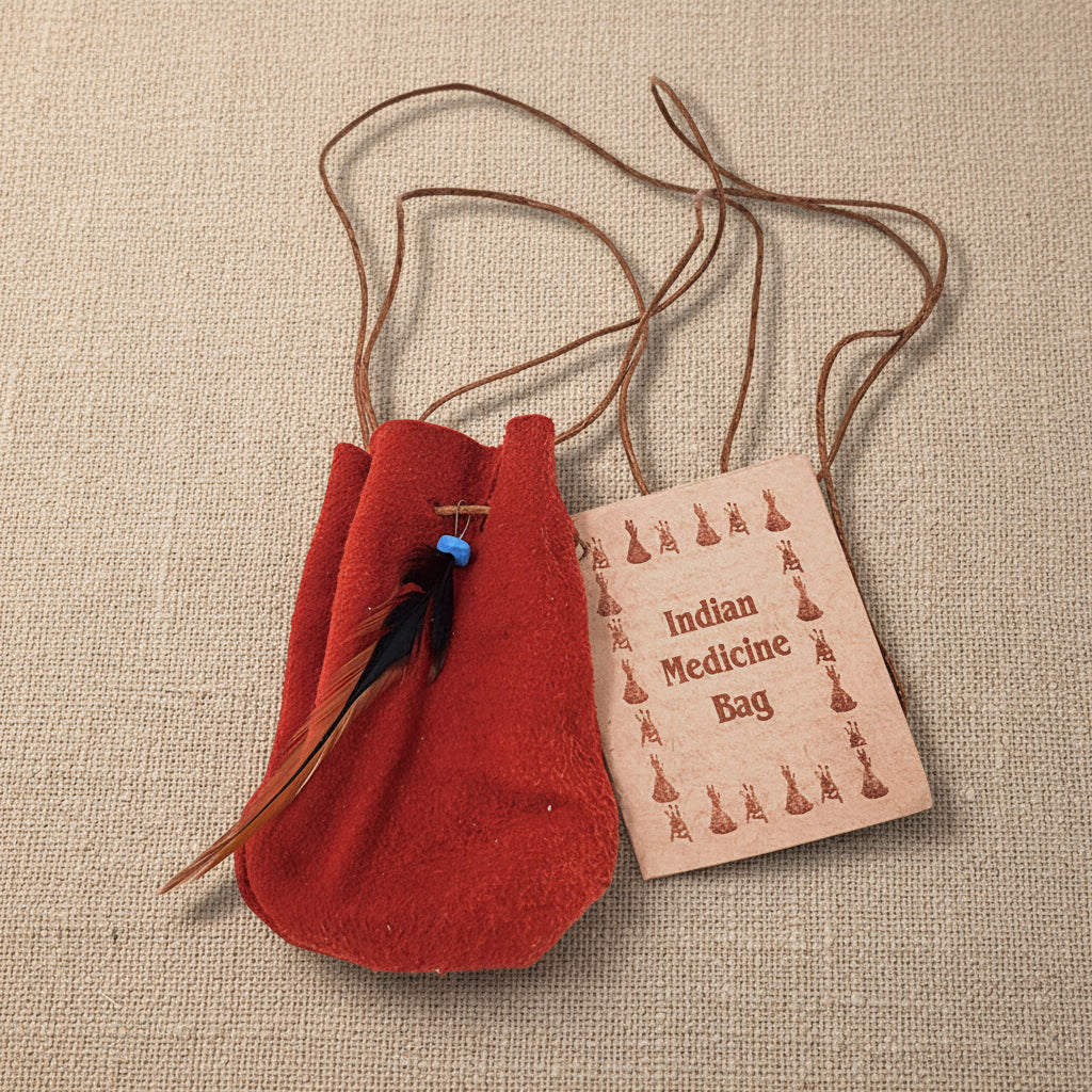 Red Medicine Dream Bag pouch for dreamwork, protection charms, and carrying ritual items.