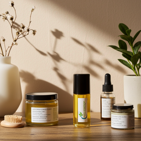 Meditation Body Oil bottle for calming aromatherapy, meditation practice, and stress relief.