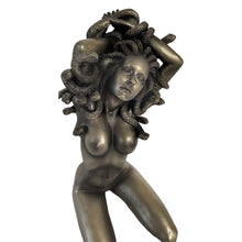 Medusa kneeling figurine decor piece for shelf styling, fantasy room decoration, and mythological display.