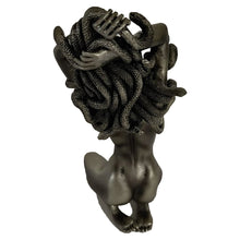 Medusa kneeling resin statue for altar decor, gothic interior styling, and collector display use.