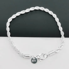 Men’s 925 sterling silver twisted chain bracelet for casual wear, formal styling, and everyday wrist accessory use.