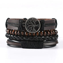 Men’s braided leather bracelet bundle set for everyday wear, layered wrist styling, and casual fashion use.